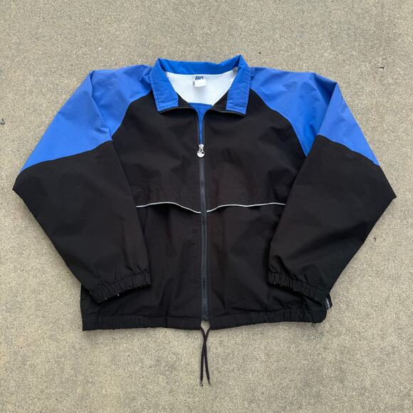 Men's Vintage 80's Asics Gore-Tex Black Blue Lined Zip Running Track Jacket Sz M - Picture 1 of 6